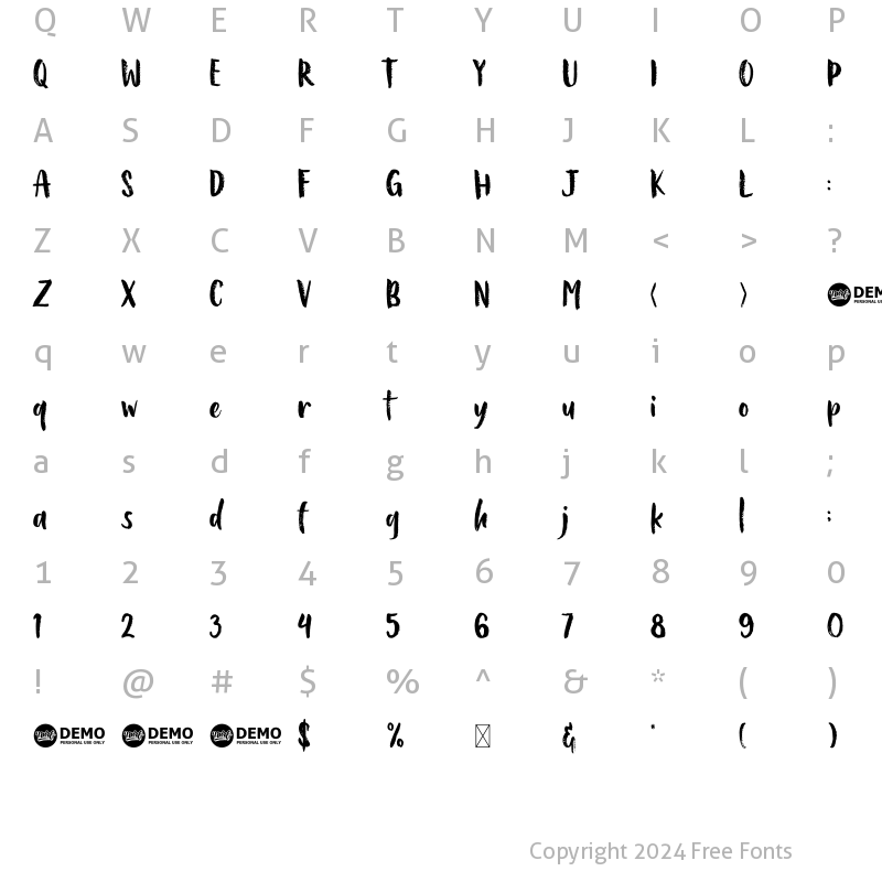 Character Map of Bellanovie Personal Use Only