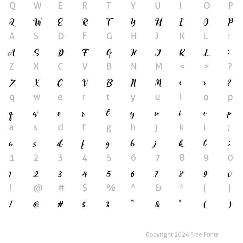 Character Map of Bellarin Regular