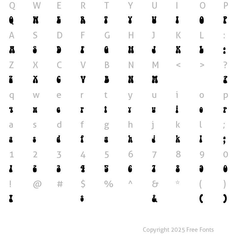 Character Map of BellBottom-Normal Regular