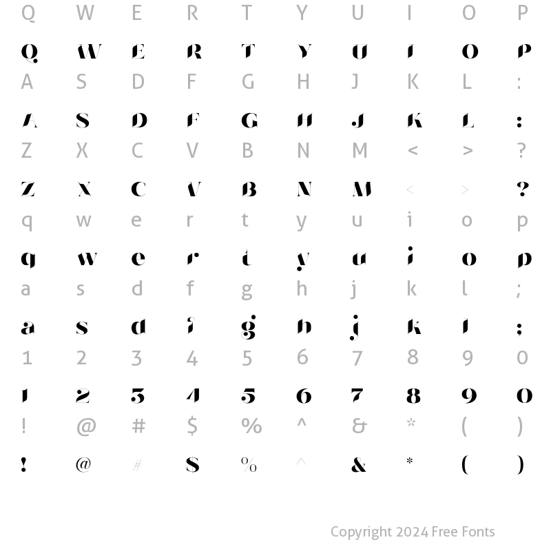 Character Map of Belle Story Display ExtraBold