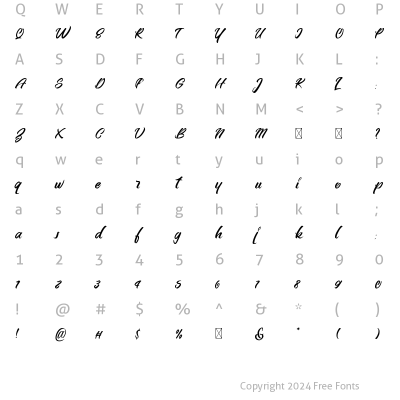 Character Map of Bellerin Regular