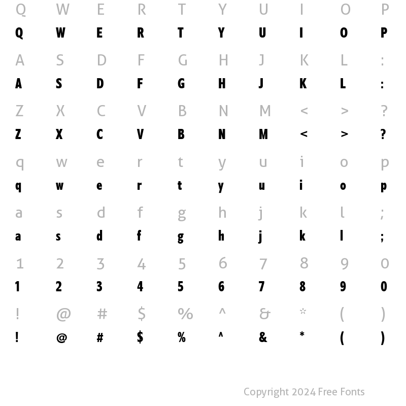 Character Map of BelleSansUltraCondBlk-Regular ?