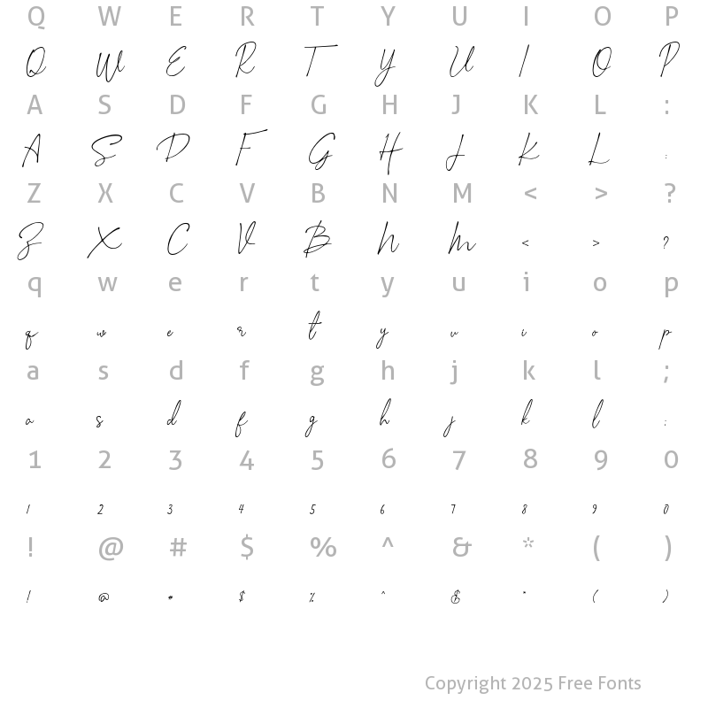 Character Map of Bellocals Regular