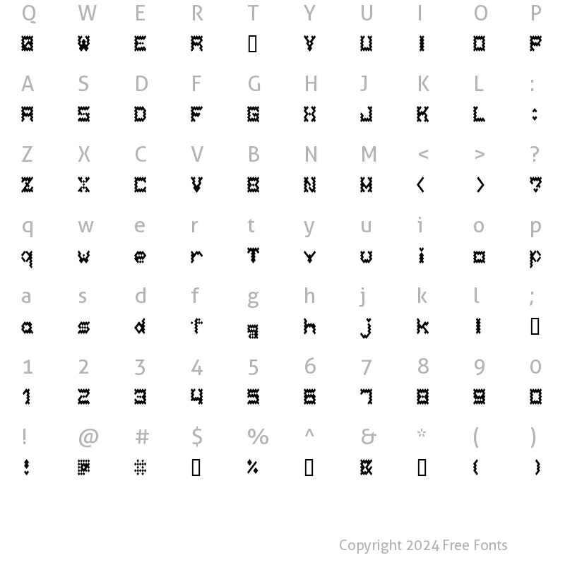 Character Map of bellows AL