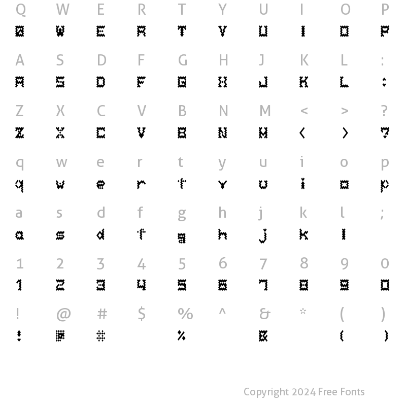 Character Map of Bellows AL Regular