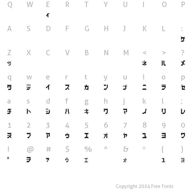 Character Map of Bellows KT Regular