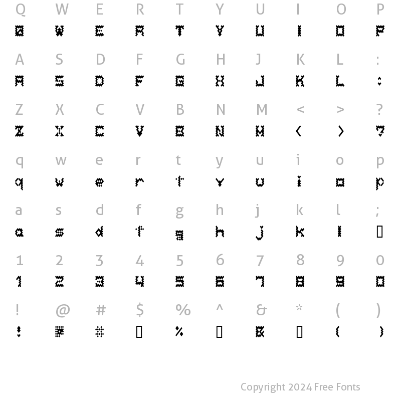 Character Map of BellowsAL Regular