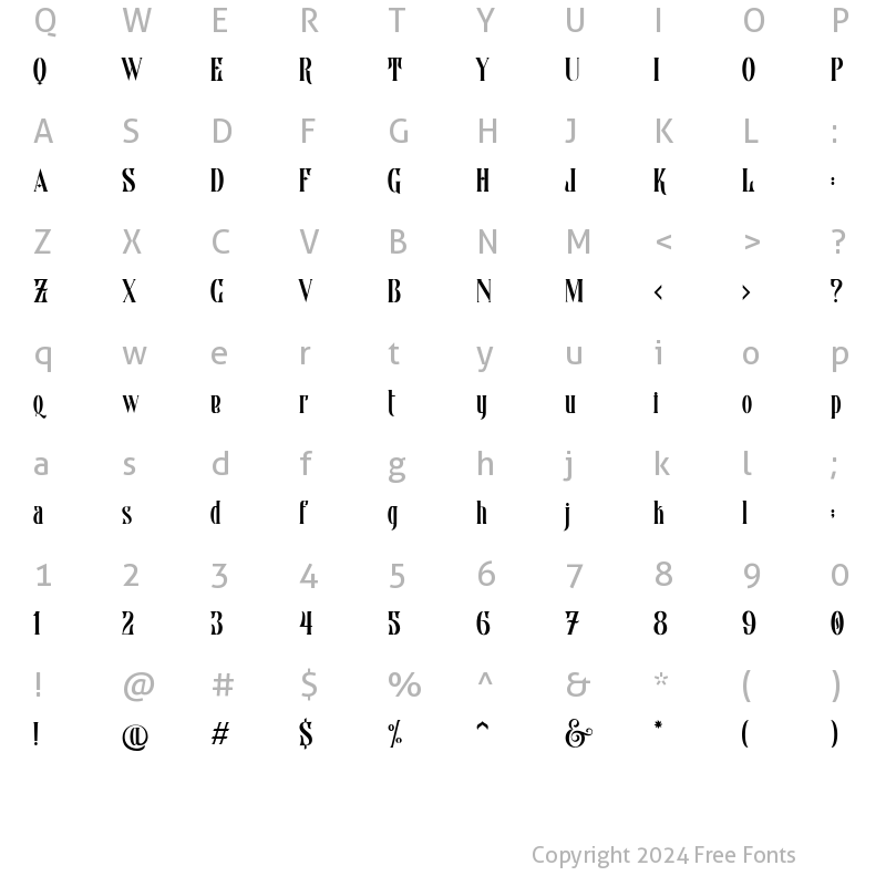 Character Map of Bellvast Regular