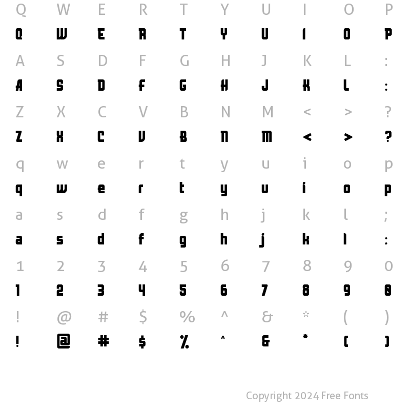 Character Map of Bellyn Regular