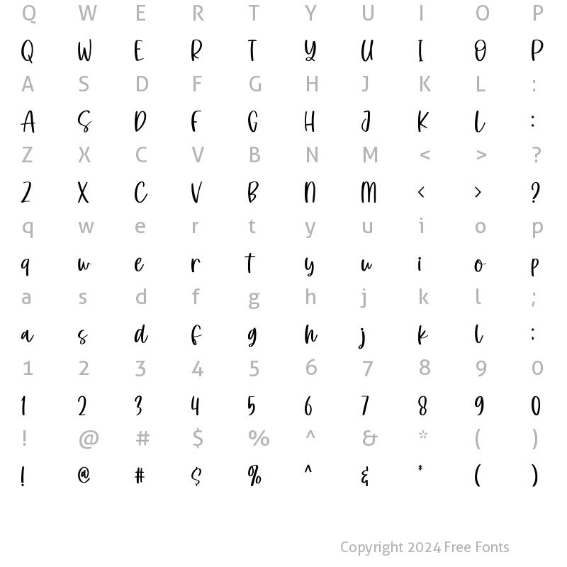 Character Map of Belmera Regular