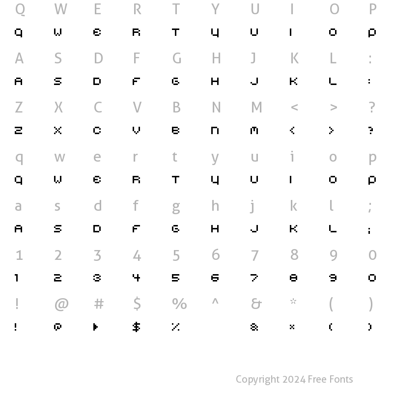 Character Map of Belmongo Regular