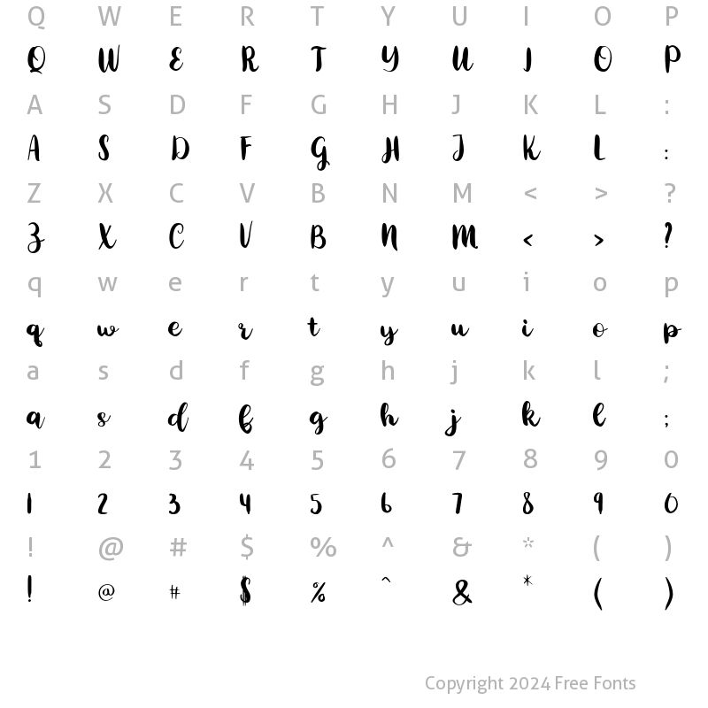 Character Map of Belorian Clean Regular