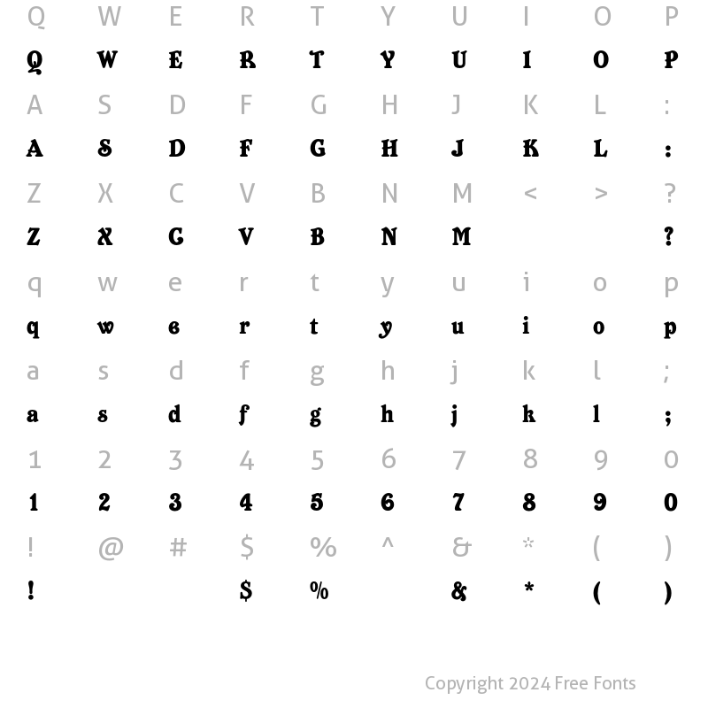 Character Map of BelshawEF Regular