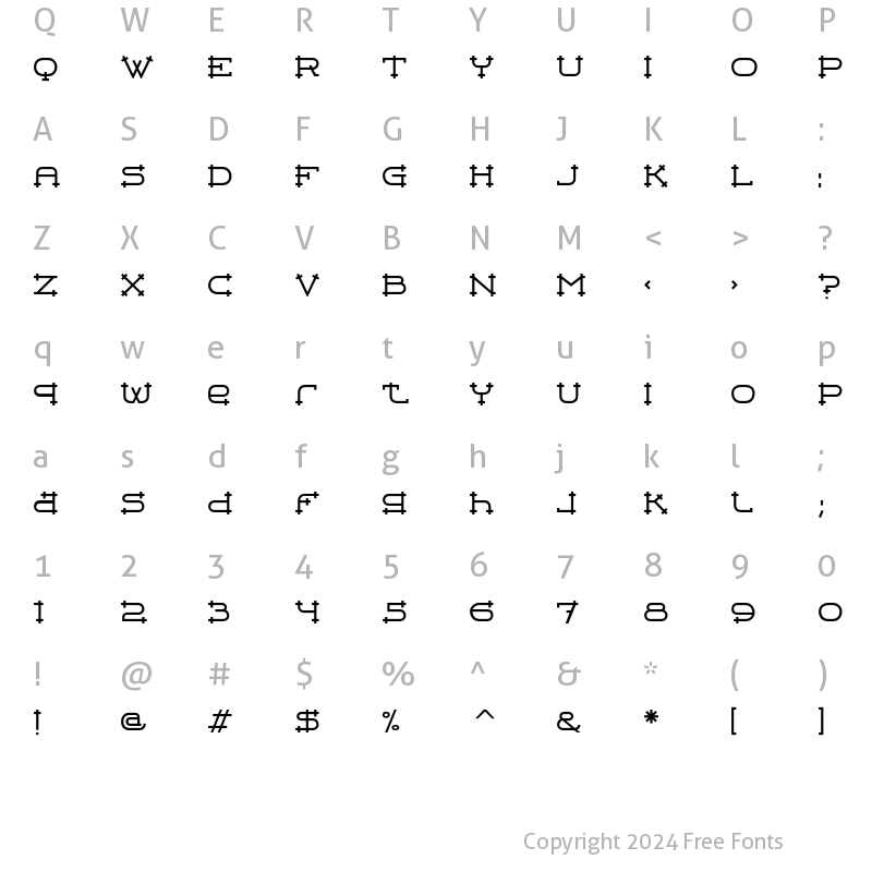 Character Map of Belter ITC Std Regular