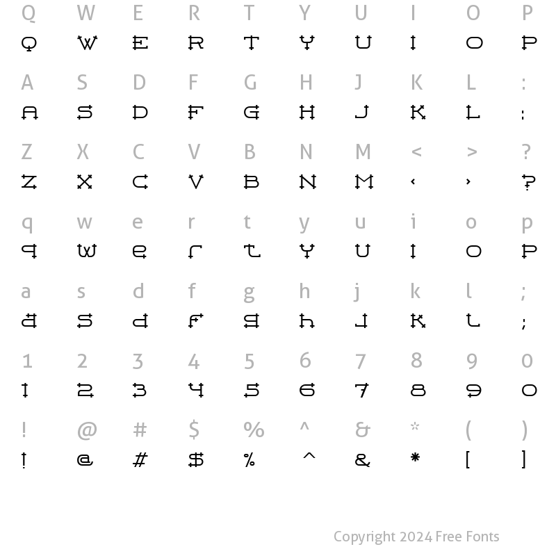 Character Map of BelterITC Roman