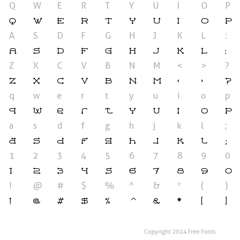 Character Map of BelterITC TT Regular