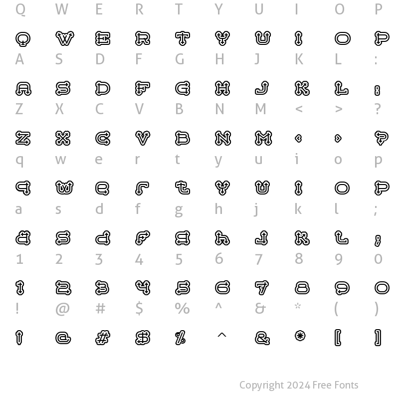 Character Map of BelterMegaOutlineITC TT Regular