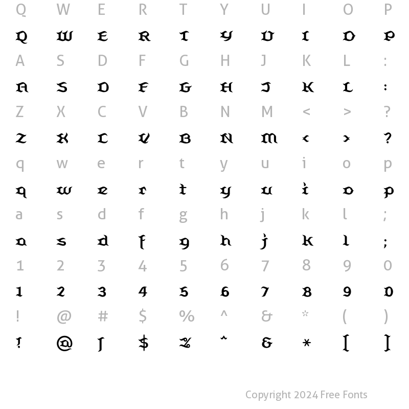 Character Map of BelugaLL Regular