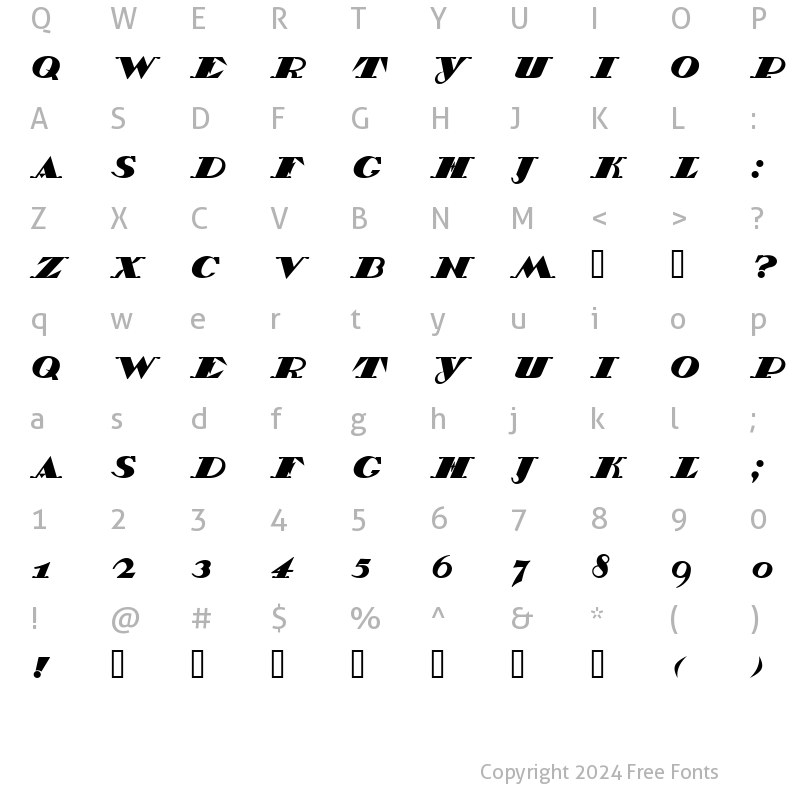 Character Map of Belukha Capital Regular