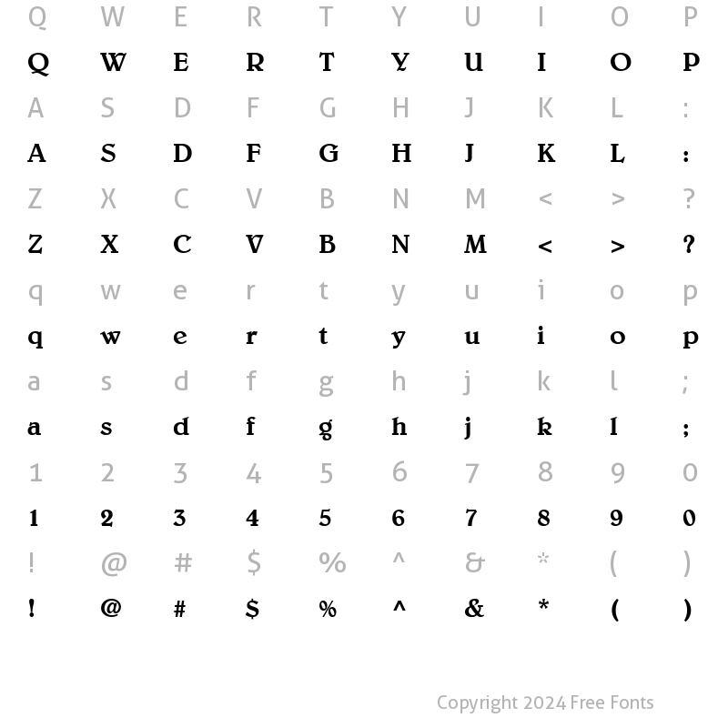 Character Map of Belwe LT Medium Regular