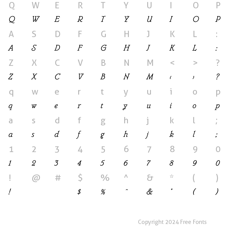 Character Map of Belwe mono Regular