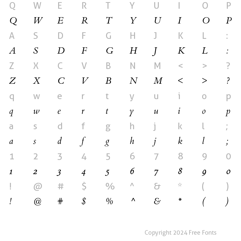 Character Map of Bembo Expert BQ Regular