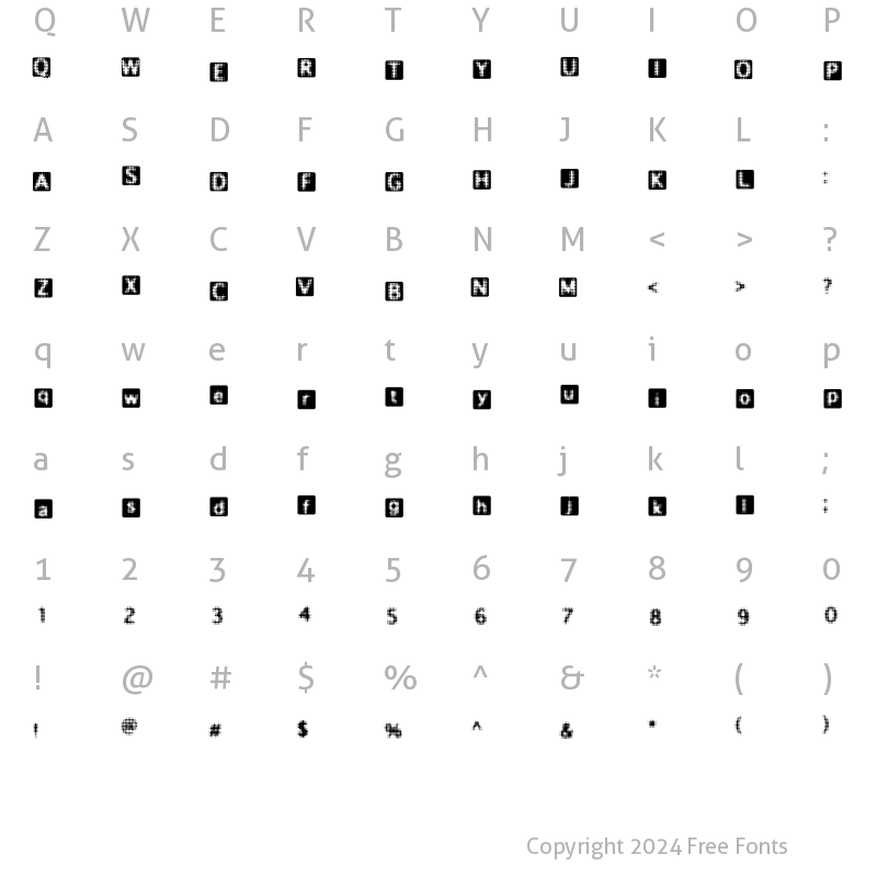 Character Map of ben day square