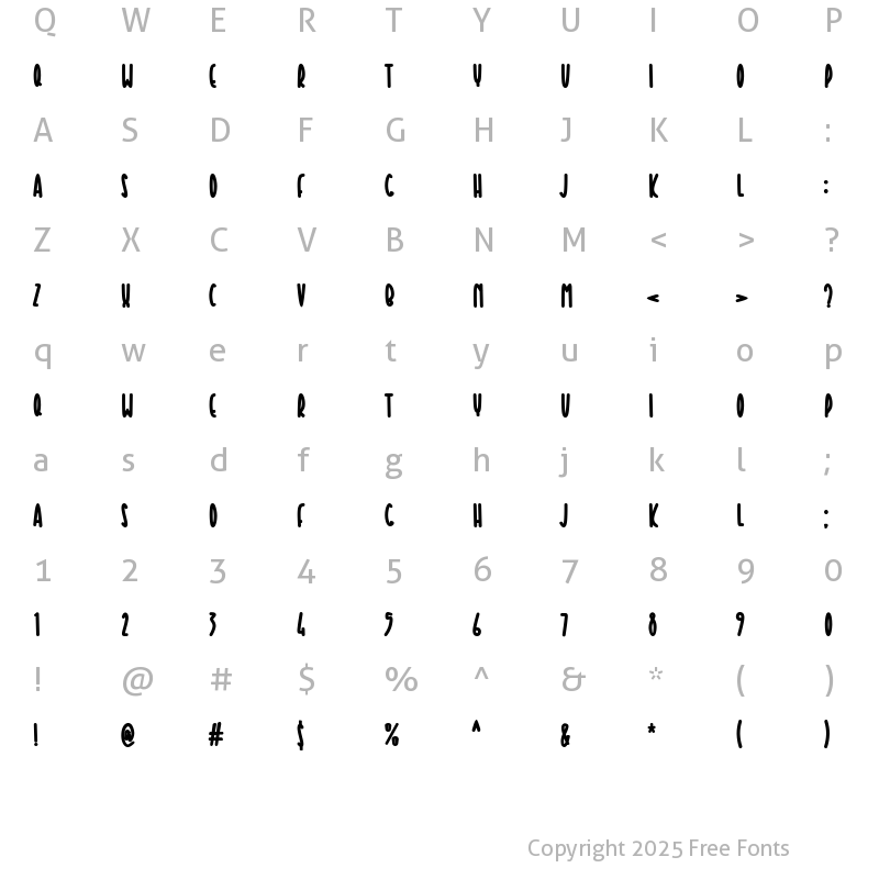 Character Map of Ben Kidoz Bold