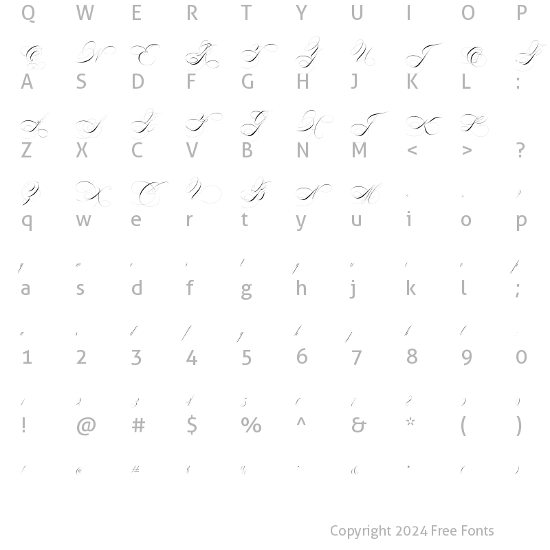 Character Map of Benalline Signature Regular