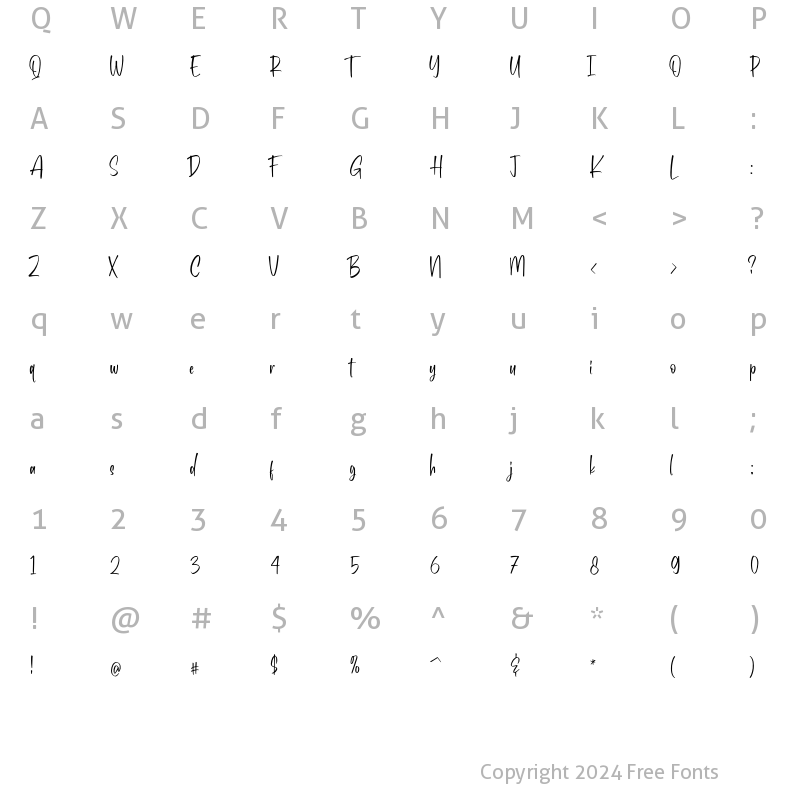 Character Map of Benchey Regular