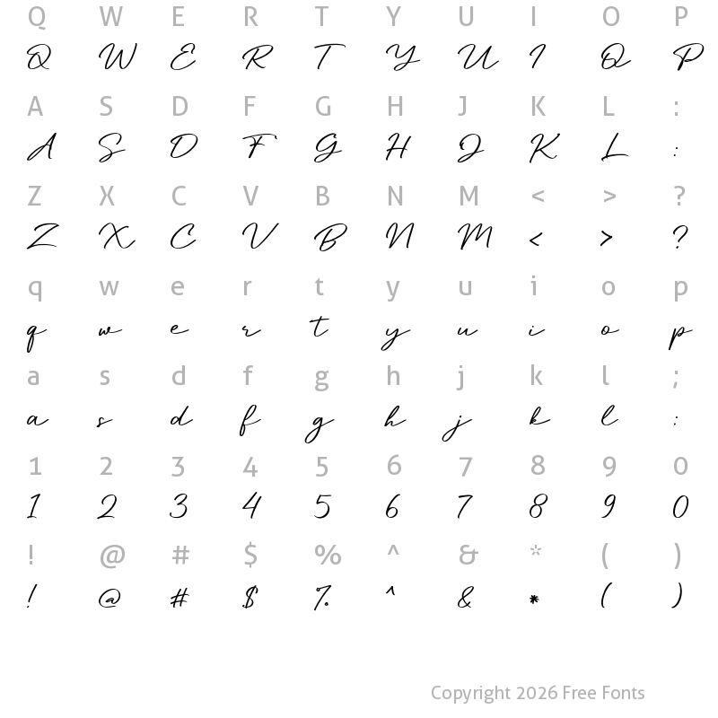 Character Map of Benghazi Regular