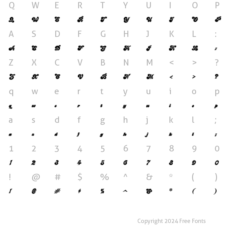 Character Map of BenguiatCharisma Contour Regular