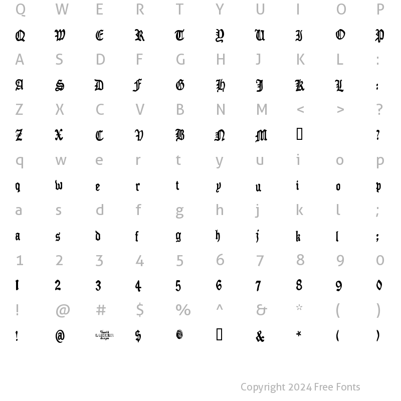 Character Map of Benighted Regular