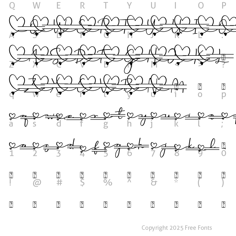 Character Map of Benilla Monogram Regular