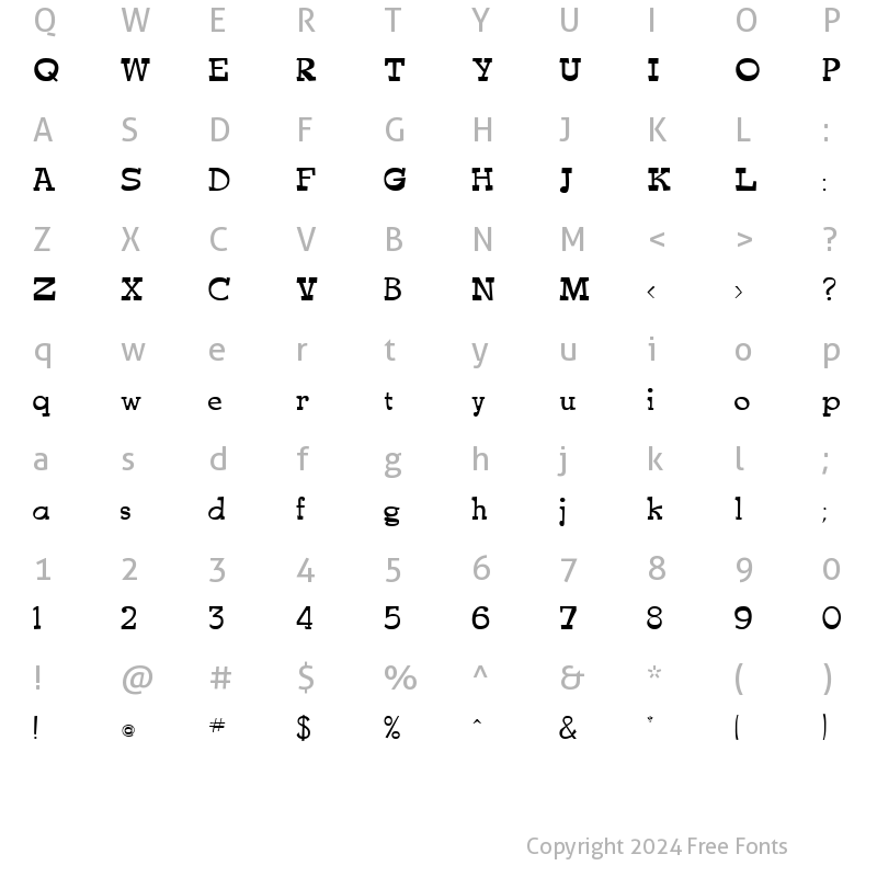 Character Map of Beniolo Regular