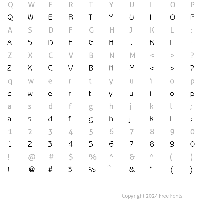 Character Map of BenjaminSans Regular