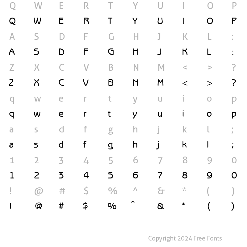 Character Map of BenjaminSansMedium Regular