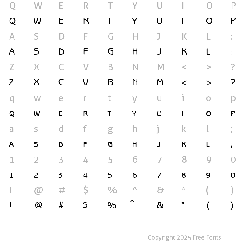 Character Map of BenjaminSansSmc Bold