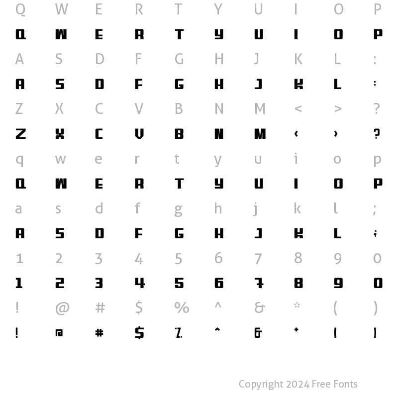 Character Map of Benn Light