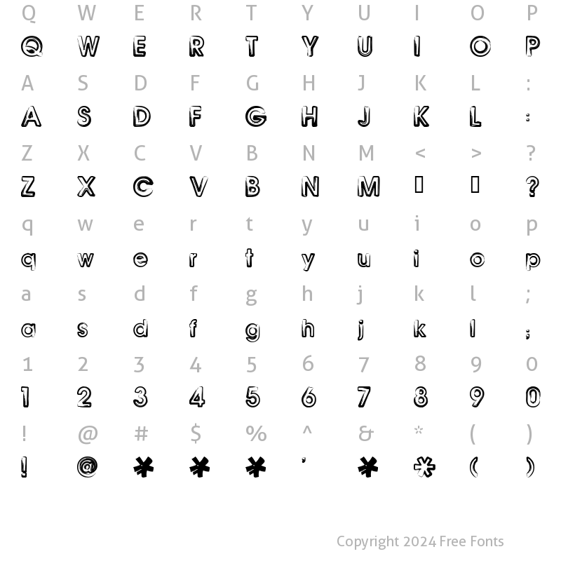 Character Map of Benny Blanco Regular