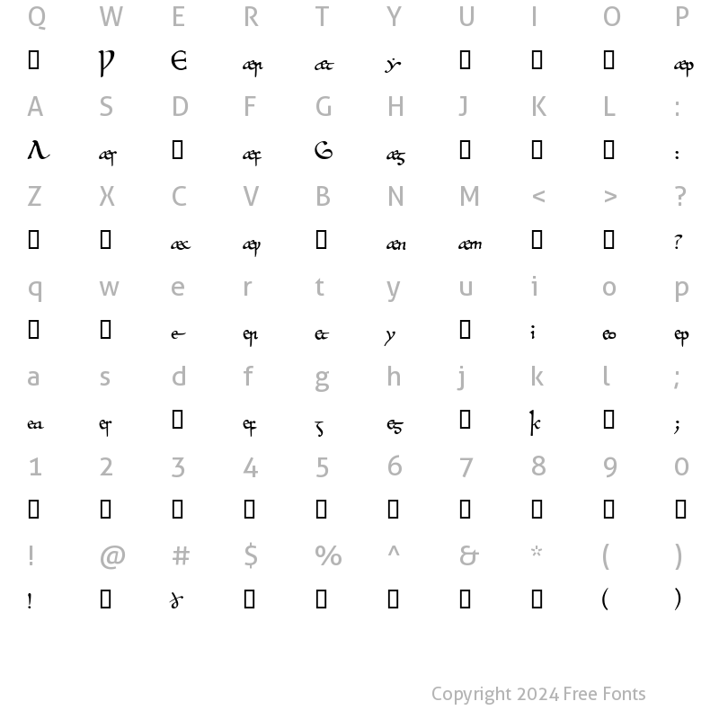 Character Map of Beowulf1Alt Regular