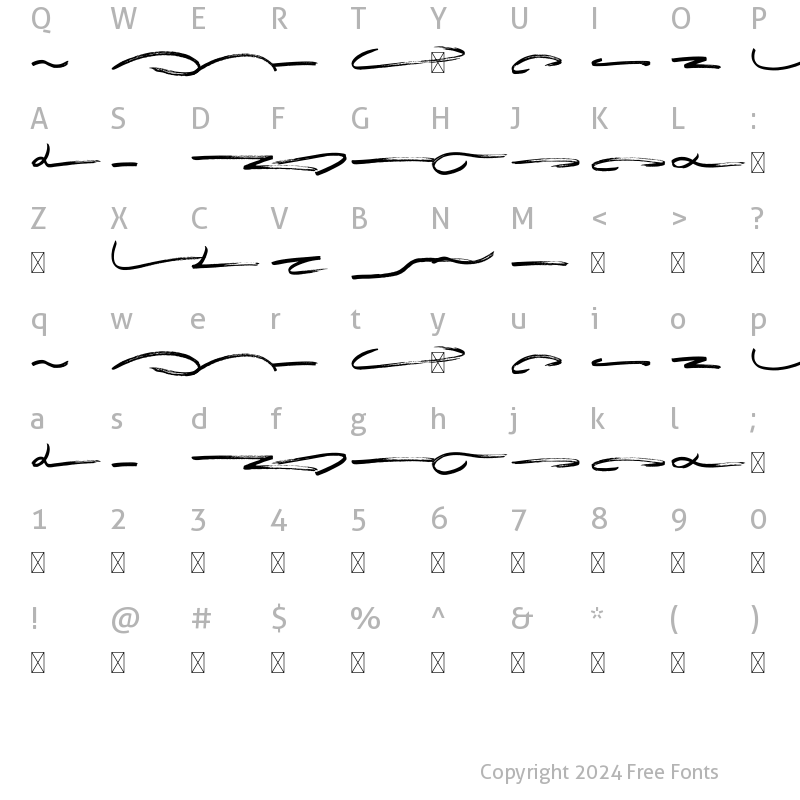 Character Map of BequestSwashes Regular