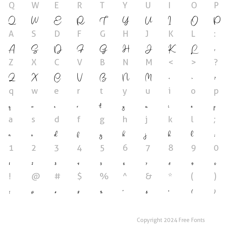 Character Map of Berastagi Regular