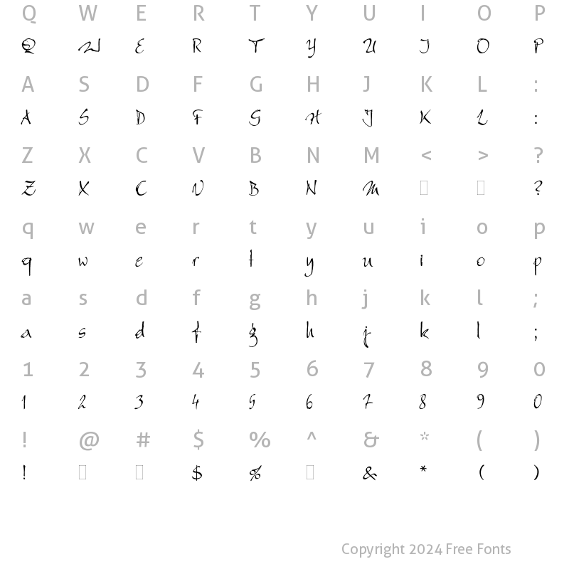 Character Map of Bergell Plain Regular