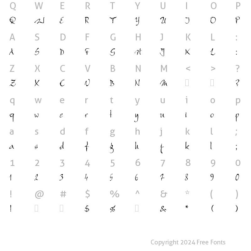 Character Map of BergellPlain Regular