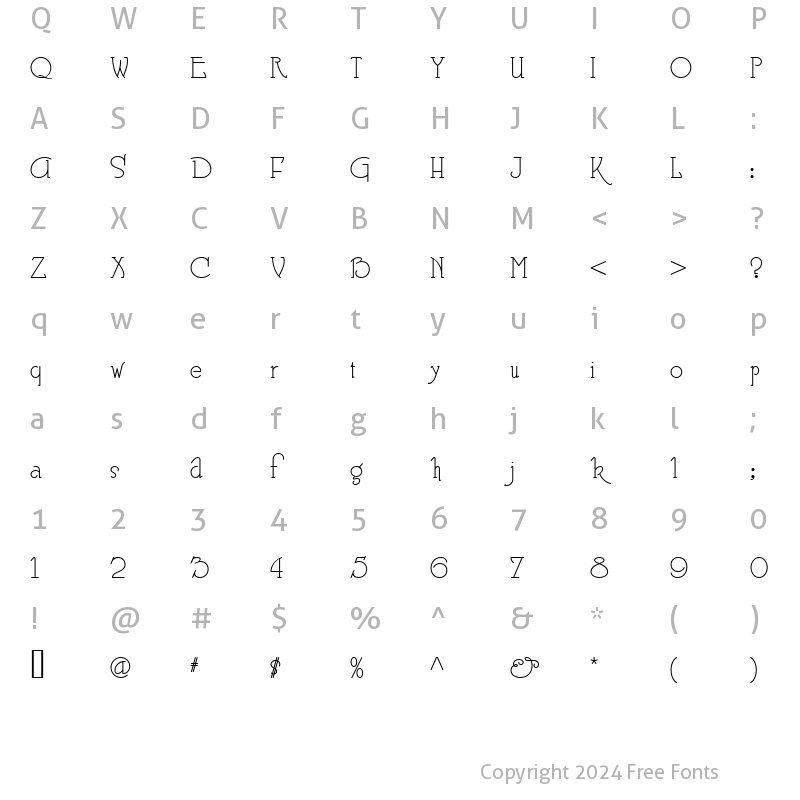 Character Map of BerglingFantasiaNF Regular