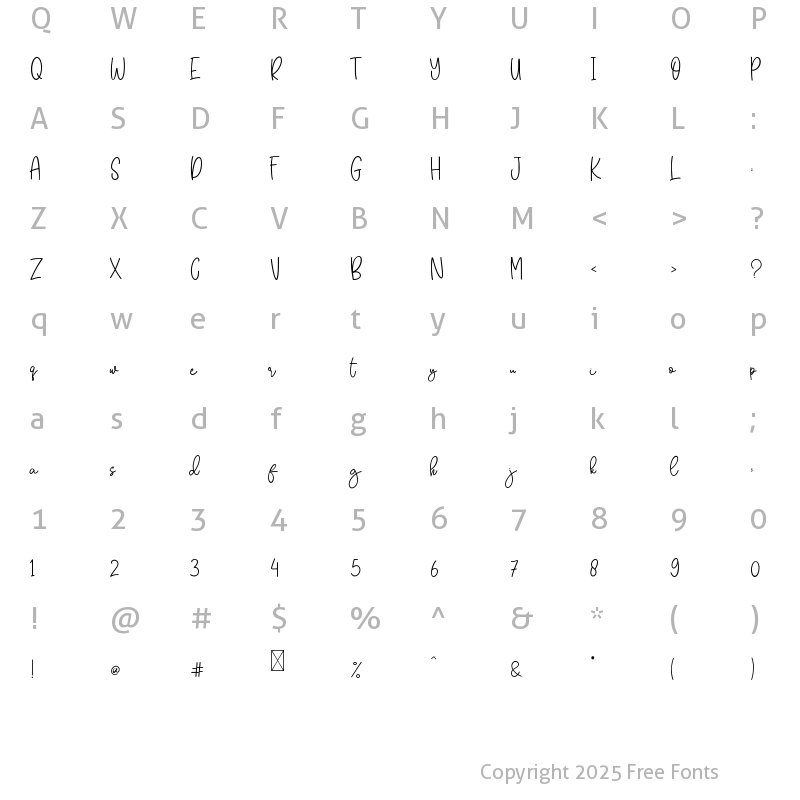 Character Map of Berkyn Romance Regular