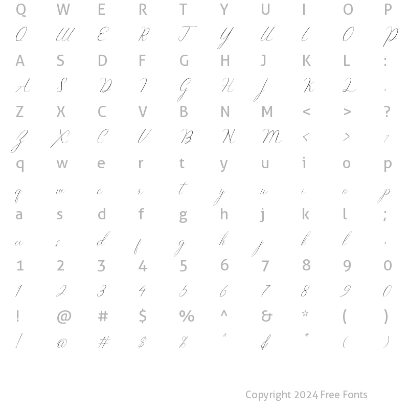 Character Map of Berlind slant Regular