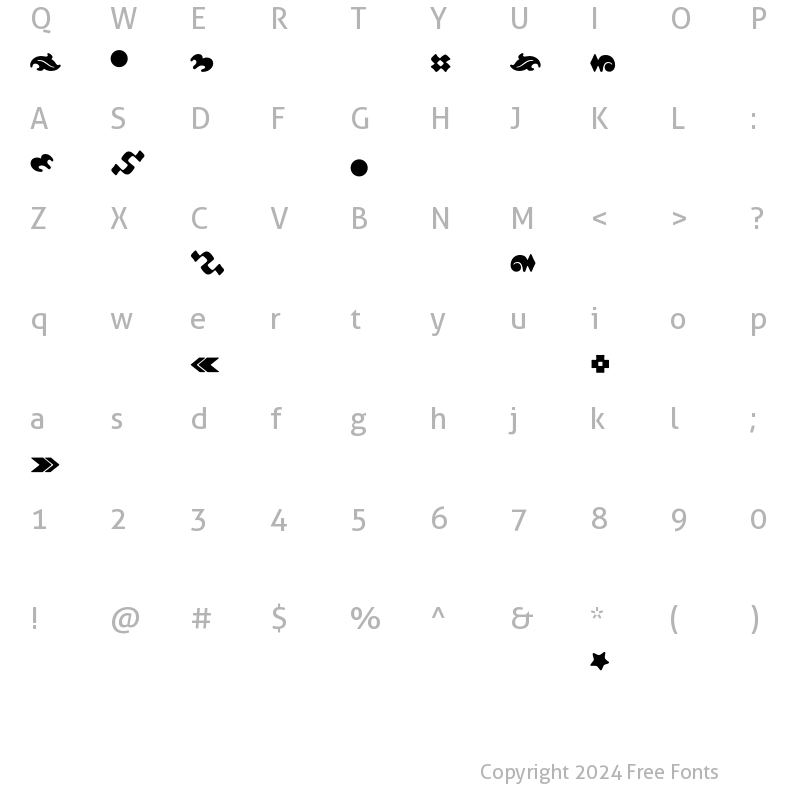 Character Map of Berlinsans Dingbats Bold