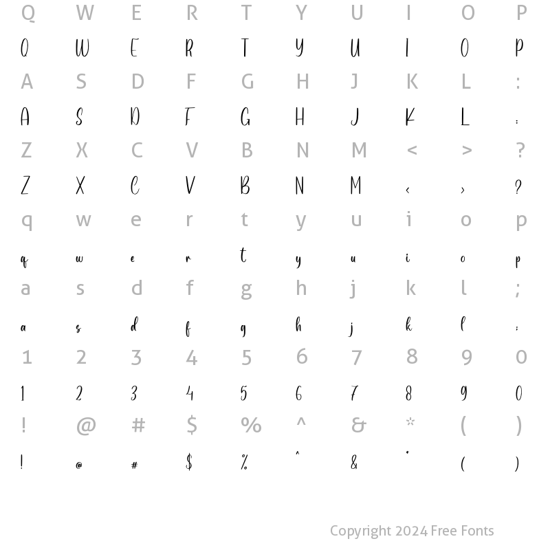 Character Map of Berlossiana Regular